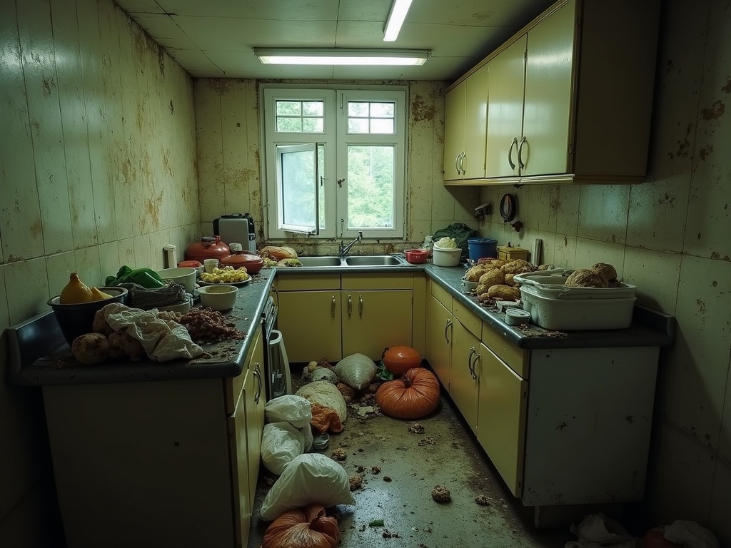 Cuisine insalubre avant intervention