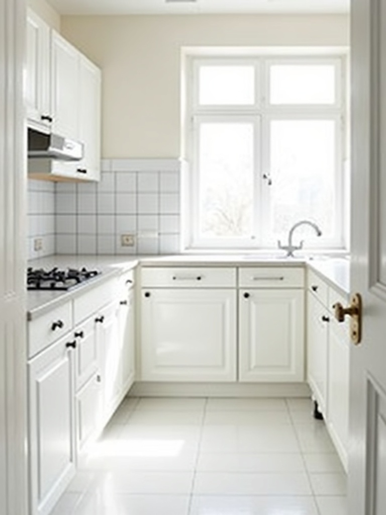 Cuisine d'appartement remise en état après nettoyage insalubre professionnel — résultat propre et sain