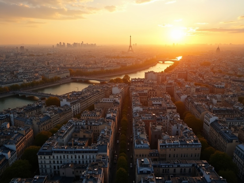 Vue aérienne de Paris et Île-de-France